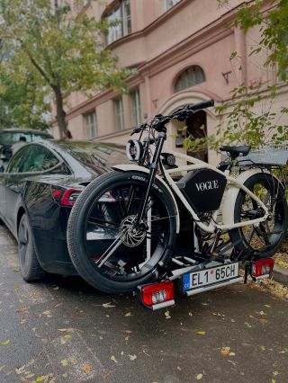 🚲✨ Loaded and ready! Our E-CAFE BIKE is on board the Tesla – heading to Designblok. Where innovation meets design. 🇨🇿⚡...